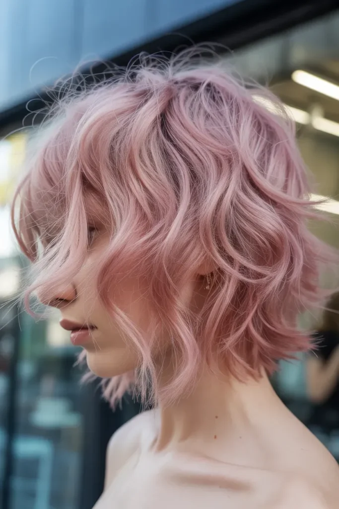 Pastel Pink Shag Waves