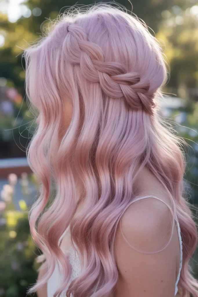 Pastel Pink Waterfall Waves