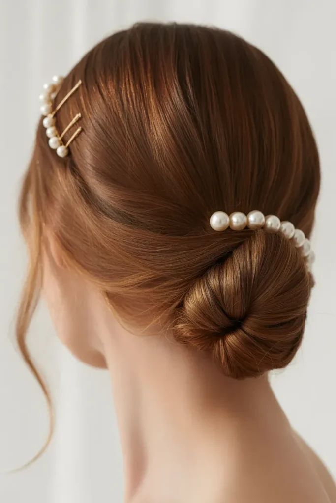 Pearl Pinned Chignon