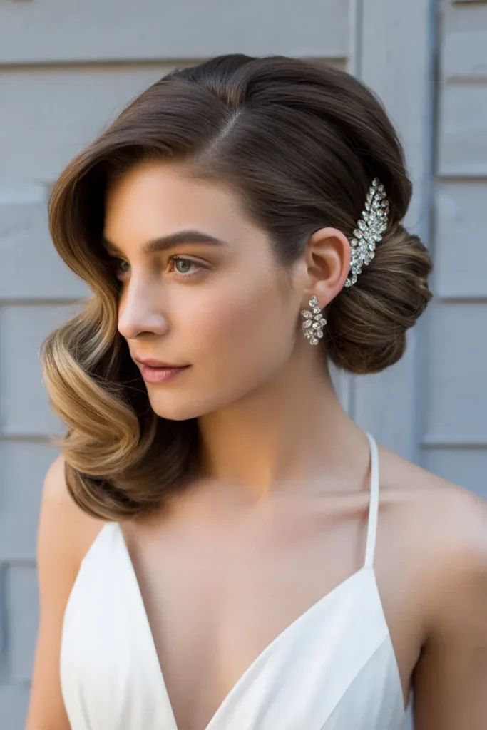 Rhinestone Side Sweep