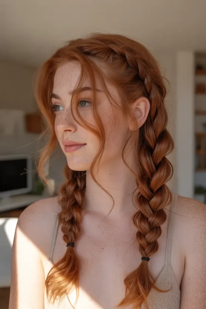 Side-Swept Dutch Pigtails