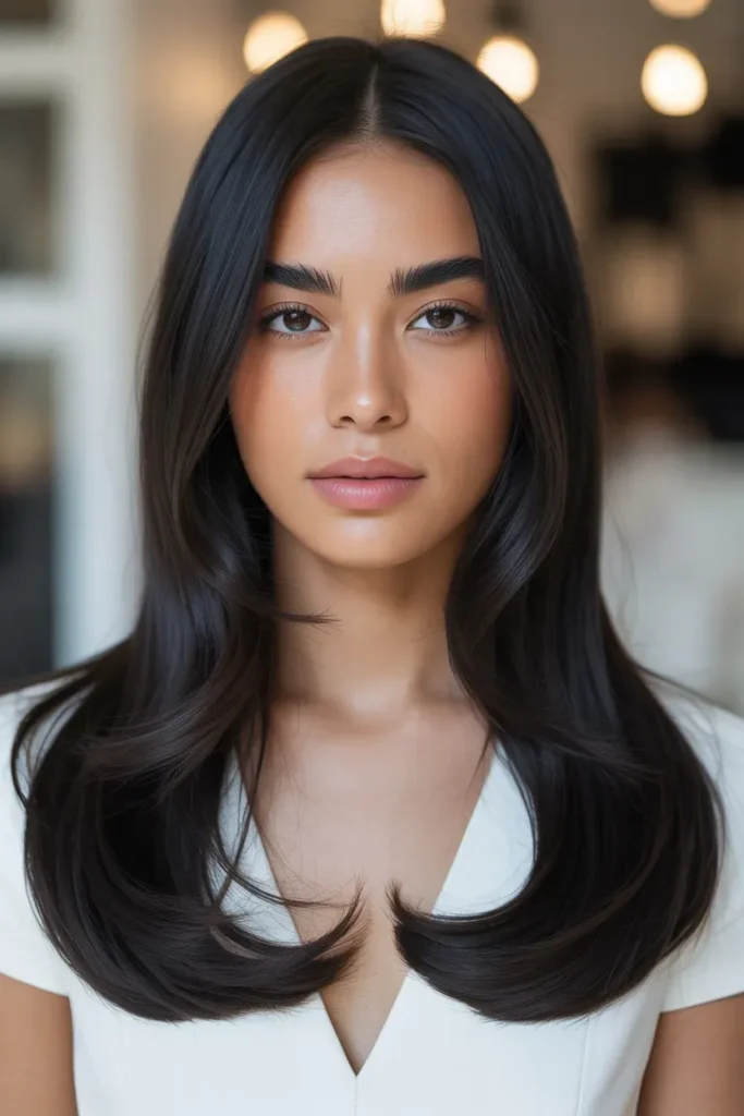 Sleek Middle Part