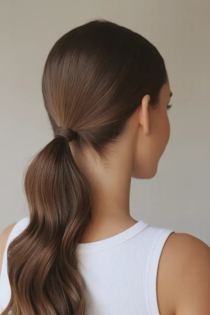 Sleek Middle Part Ponytail