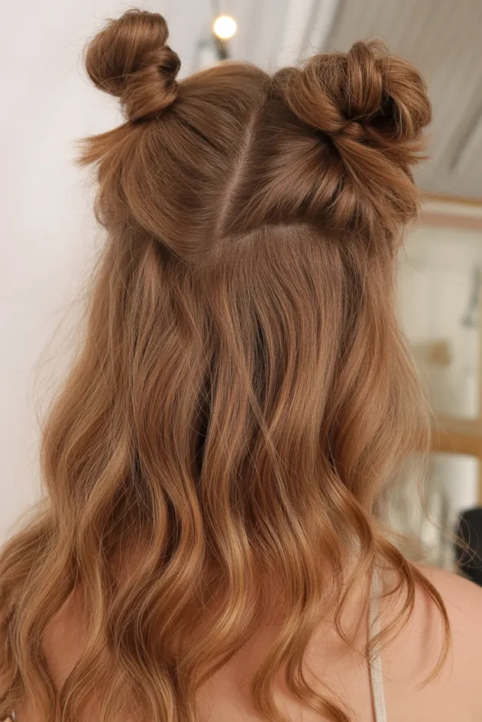 Half-Up Twisted Buns