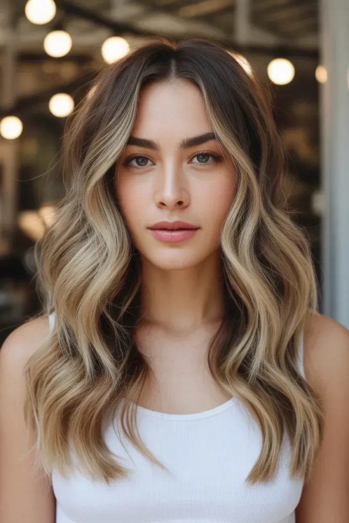 Wavy Middle Part Hair