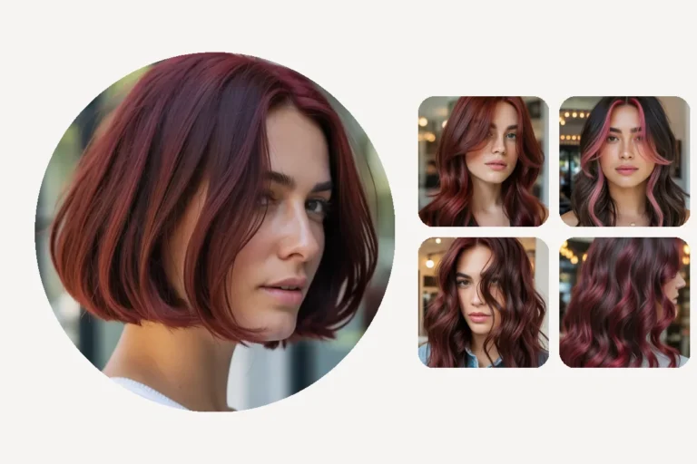 Chocolate cherry brown hair, featured collage