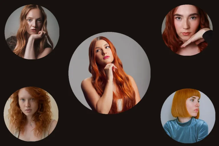Copper hair color ideas, featured collage