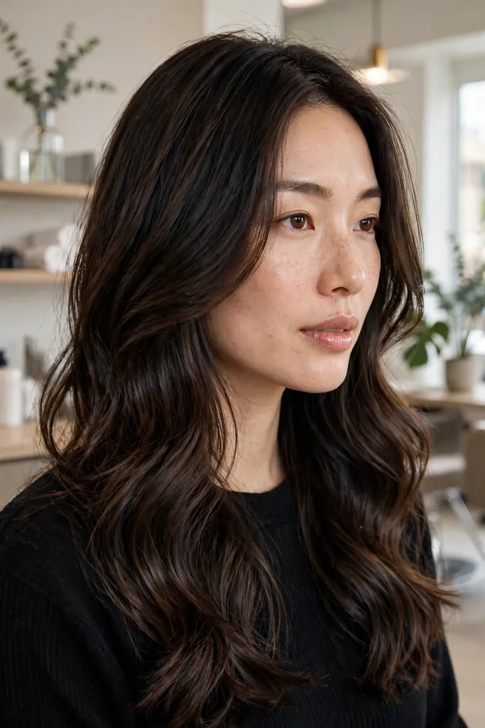 Classic espresso dimensional brunette hair — dimensional brunette hair looks