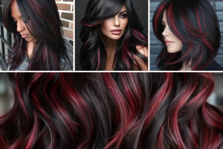 Hair color ideas for black hair, featured collage