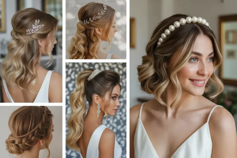 Hair jewelry bridal styles, featured collage