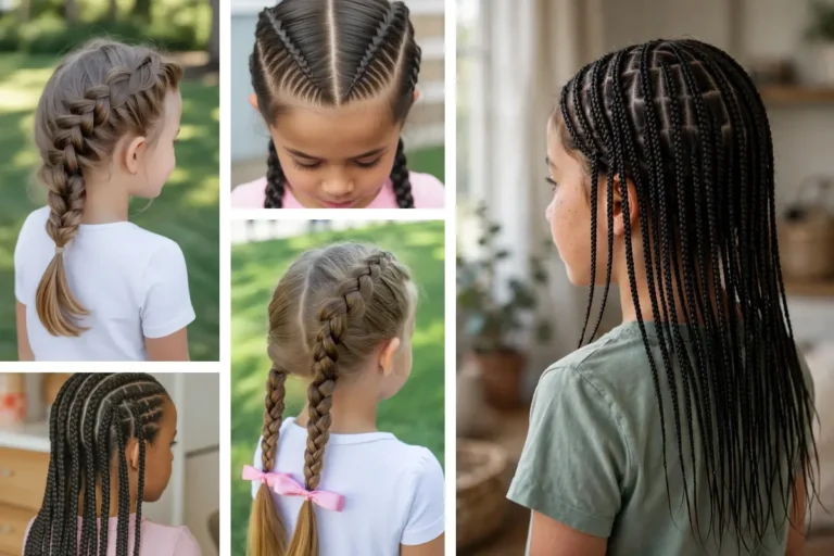 Braided hairstyles for kids, featured collage