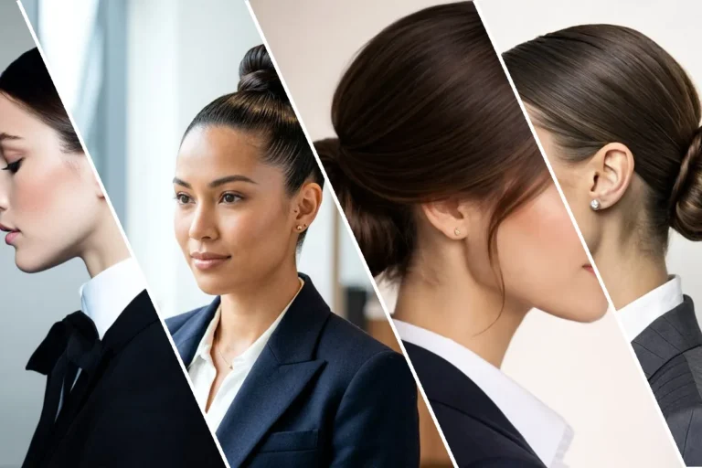 Hairstyles for work sleek office, featured collage