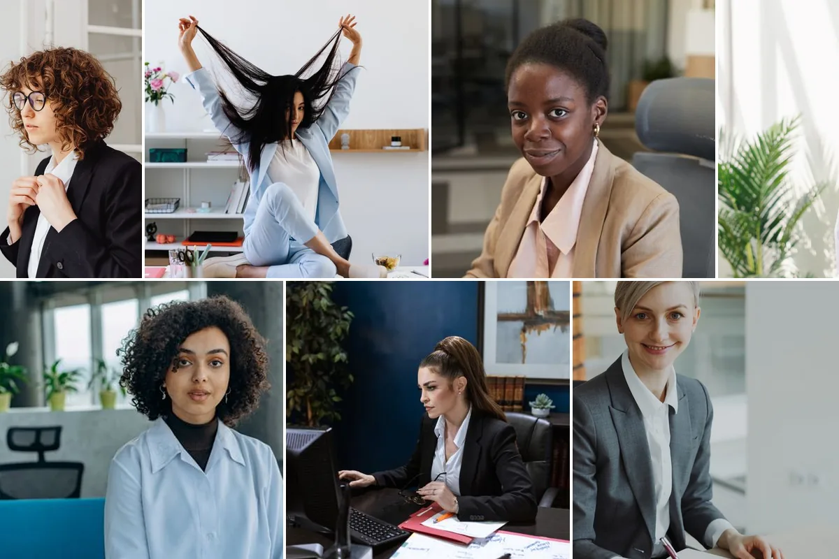 Office hairstyles, featured collage